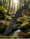 Coltello tattico D2 G10 nero 102mm stonewash