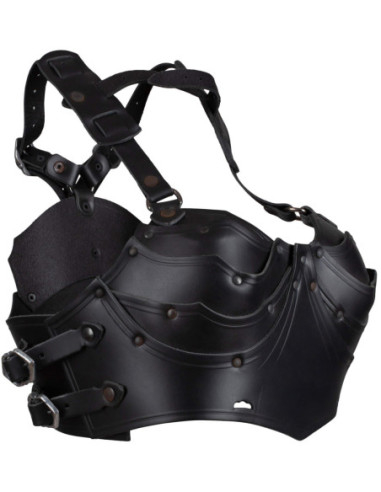 Corsetto medievale in pelle modello Lilith, colore nero