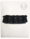 Cintura medieval in camoscio con 5 tasche, colore nero