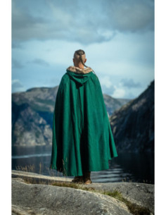 Cappa vichinga in lana modello Fjell con pelliccia,... 2