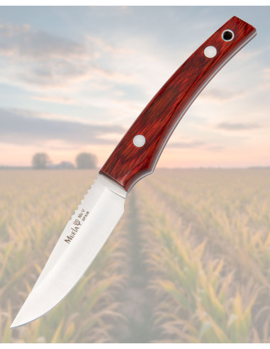 Coltello Muela integrale con impugnature in legno pressato corallo