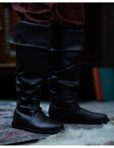 Stivali medievali in pelle modello Prescott, colore nero