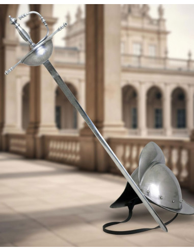 Pacchetto Binomio della Vecchia Europa composto da un Morione e Spada Cazoleta