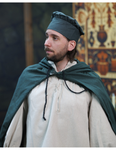 Cappello medievale in cotone modello Armin, colore verde