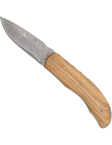 Coltello tascabile in acciaio damasco a 71 strati e ebano