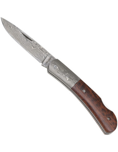 Coltello Premium in Acciaio Damasco con Manico in Legno di Serpente