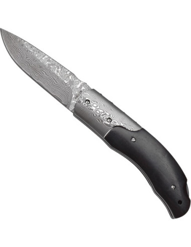 Coltello Artigianale Acciaio Damasco Ebano 71 Strati