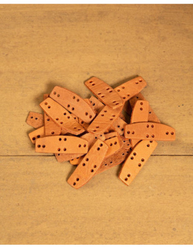 Pacchetto di 25 piastre in pelle per armature lamellari, colore marrone