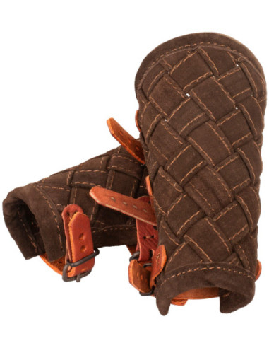 Bracciali medievali in pelle modello Sigurd, colore marrone
