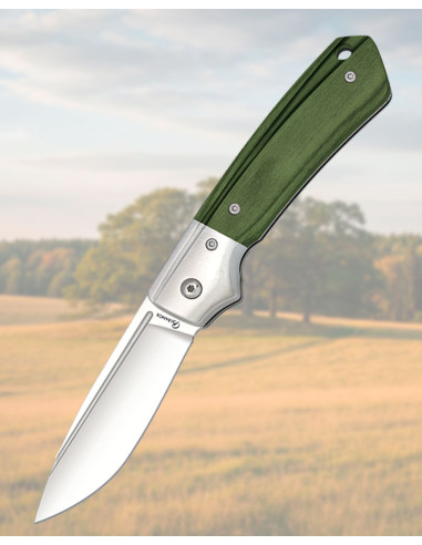 Coltello Albainox a pistone, manico stamina verde