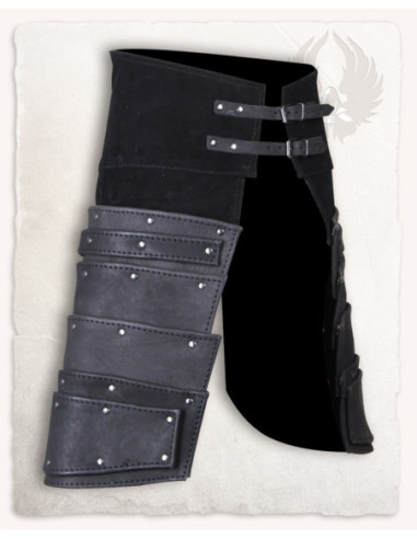 Cintura con fondine laterali modello Albercht, pelle nera