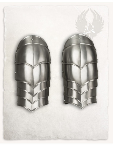 Spalline medievali modello Lambert, acciaio lucido