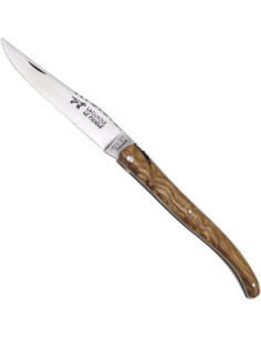 Coltello Laguiole forgato, manico in olivo naturale