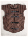 Gilet medieval regolabile in pelle marrone, modello Tenebra