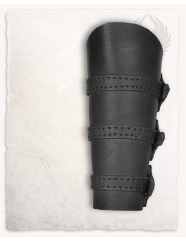 Bracciali medievali in pelle nera, modello Simon