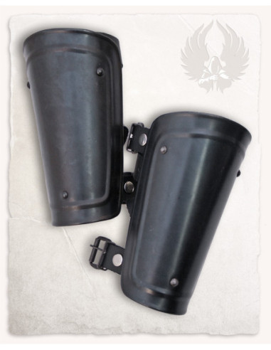 Bracciali medievali in acciaio annerito, modello Adam