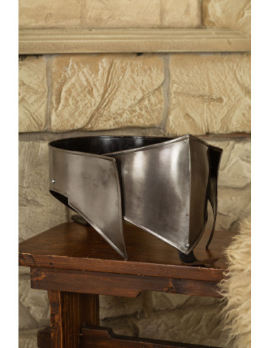 Gorjal medieval in acciaio lucido, modello Vigor