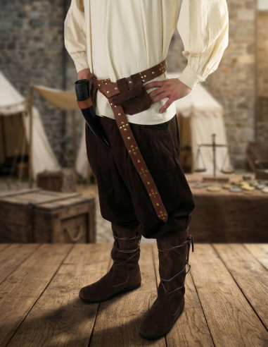 Pantaloni capri larghi Eckart, colore marrone