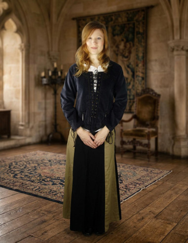 Corpetto medievale in velluto con lacci