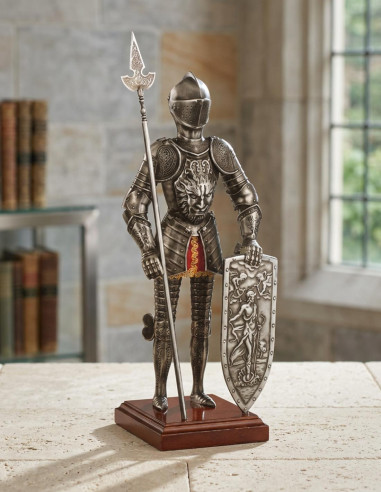 Armatura da cavaliere medievale in miniatura Drago, 42 cm.