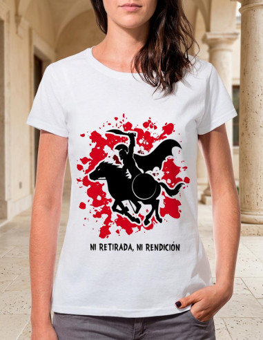 T-shirt da donna Spartan on Horseback: né ritiro né resa
