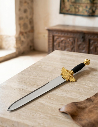 Pugnale medievale Toledo modello Aquila, manico in corda