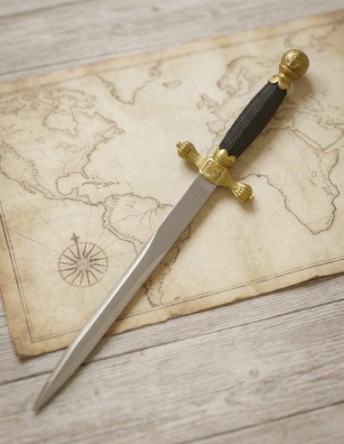 Pugnale medievale modello Toledo Navale, manico in corda