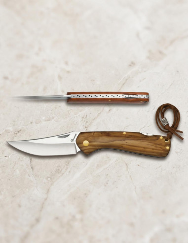 Coltello Albainox Back Lock in Legno di Zebra 8,5 cm