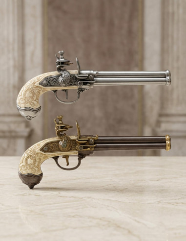 Pistola italiana a 3 canne prodotta da Lorenzoni, 1680