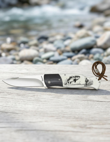 Coltello Albainox pescatore con blocco back lock in acciaio inox 8.3 cm