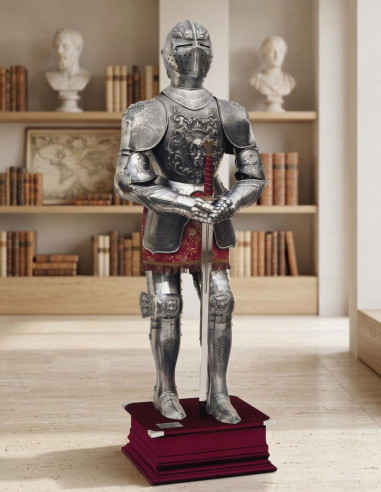 Armatura naturale in argento con incisioni