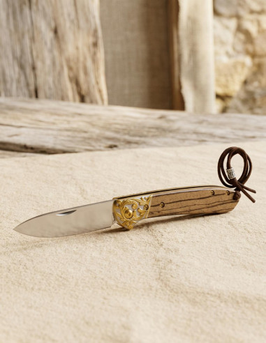 Coltello da campo Albainox con ghiera decorata/zebra