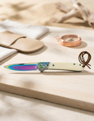 Coltello da campo Albainox, lama e guanciale rainbow