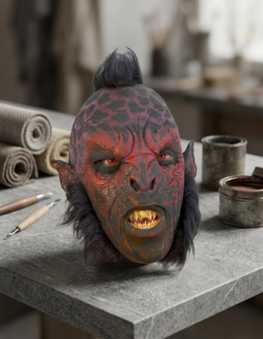 Maschera da orco carnoso con capelli