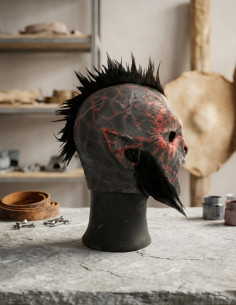 Maschera da orco carnoso con capelli 2