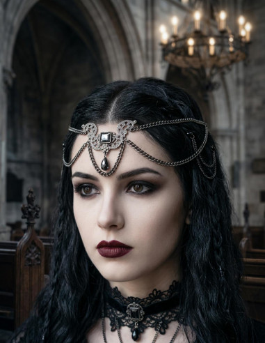 Diadema con perle di cristallo