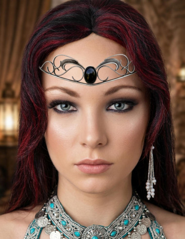 Diadema con perle di cristallo