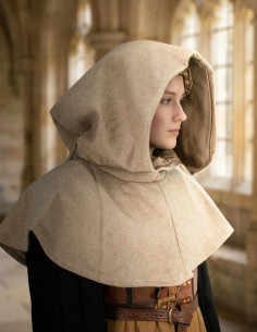 Cappuccio medievale LANA Beige 2