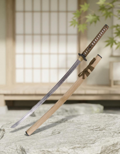 acciaio al carbonio Katana, tsuba e supporto