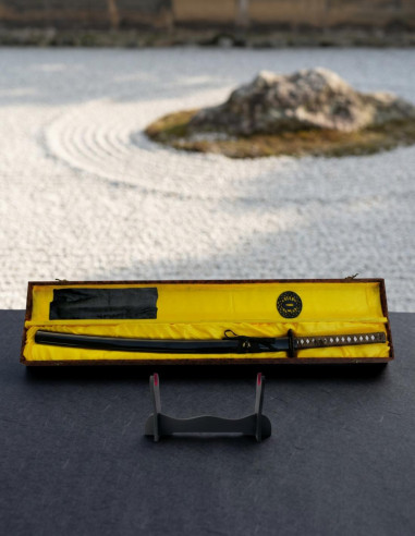 acciaio al carbonio Katana, tsuba e supporto