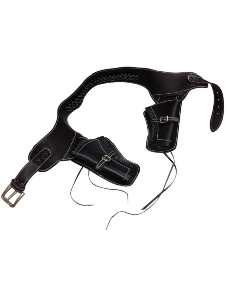 Bandoliera in pelle per due revolver