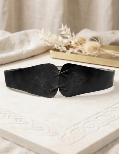 Cintura celtica da donna Alana in pelle nera 2