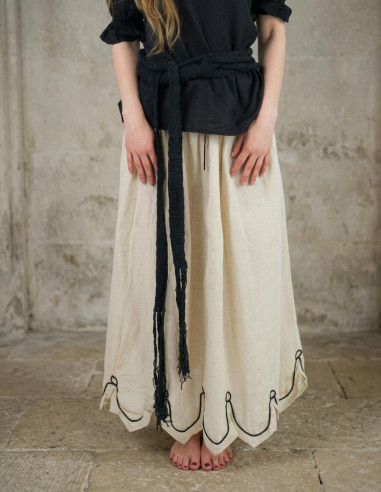 Cintura lunga medievale in cotone nero