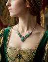 Ciondolo medievale perle di vetro verde