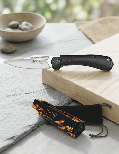 Coltello da campo TOKISU Legno di Ebeno, Cuscinetto a Sfera