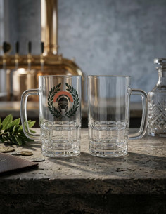 Boccale da birra in vetro centurione romano