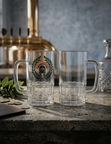 Boccale da birra in vetro centurione romano