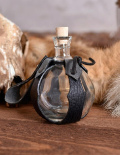 Bomba in vetro con stemma in cuoio