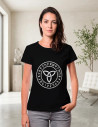 T-shirt nera Trisqueta Celtic da donna, manica corta