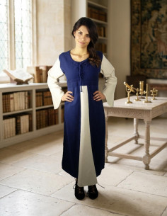 Abito medievale in cotone blu scuro